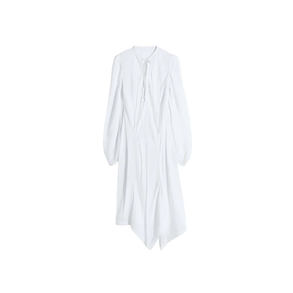 Lemaire Creased Bias Dress in Poly Viscose Twill - Dresses - Parisian Minimalist Luxury at Luxury Shoes 