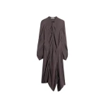 Lemaire Creased Bias Dress in Poly Viscose Twill - Dresses - Parisian Minimalist Luxury at Luxury Shoes 