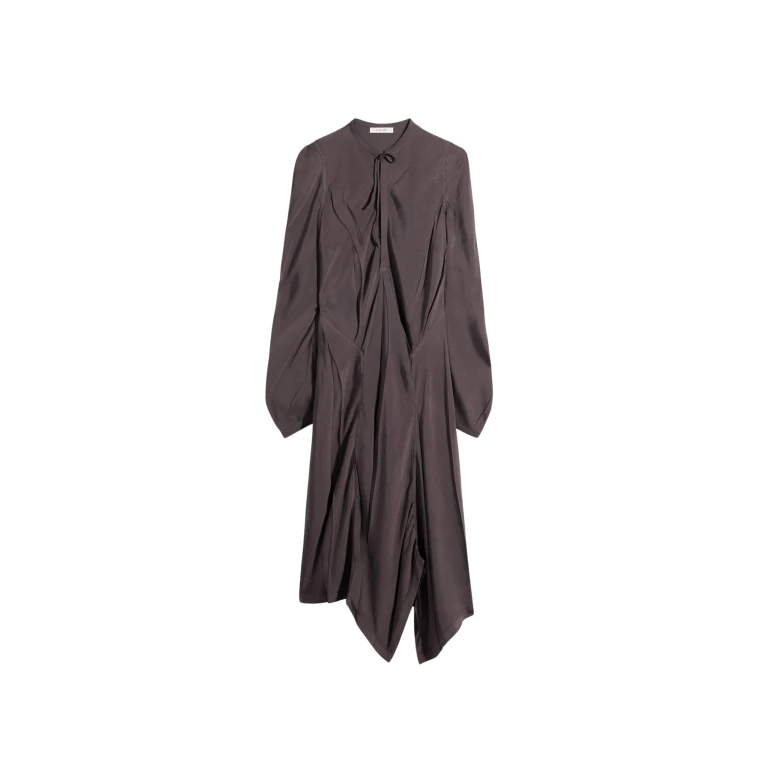 Lemaire Creased Bias Dress in Poly Viscose Twill - Dresses - Parisian Minimalist Luxury at Luxury Shoes 