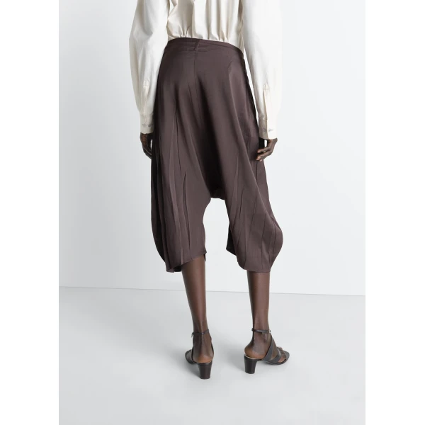 Lemaire Creased Dropped Crotch Bermudas in Poly Viscose Twill - Shorts - Parisian Minimalist Luxury at Luxury Shoes 