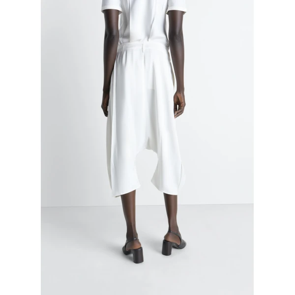 Lemaire Creased Dropped Crotch Bermudas in Poly Viscose Twill - Shorts - Parisian Minimalist Luxury at Luxury Shoes 