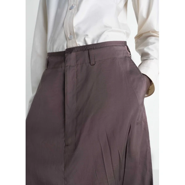 Lemaire Creased Dropped Crotch Bermudas in Poly Viscose Twill - Shorts - Parisian Minimalist Luxury at Luxury Shoes 