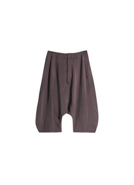 Lemaire Creased Dropped Crotch Bermudas in Poly Viscose Twill - Shorts - Parisian Minimalist Luxury at Luxury Shoes 