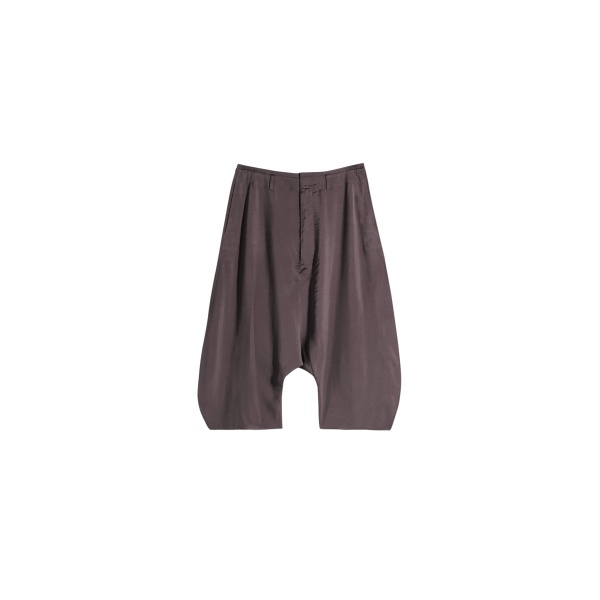 Lemaire Creased Dropped Crotch Bermudas in Poly Viscose Twill - Shorts - Parisian Minimalist Luxury at Luxury Shoes 