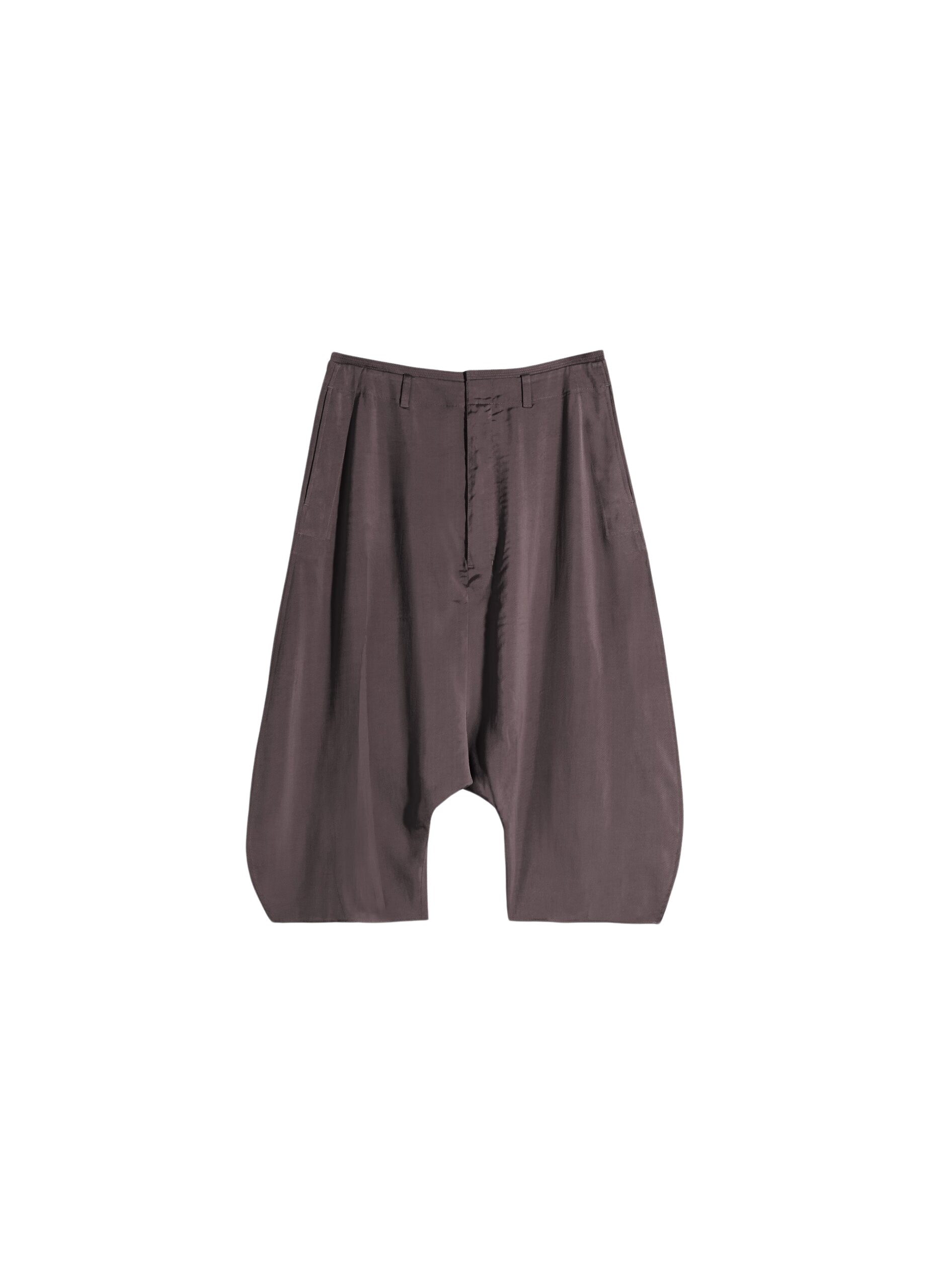 Lemaire Creased Dropped Crotch Bermudas in Poly Viscose Twill - Shorts - Parisian Minimalist Luxury at Luxury Shoes 