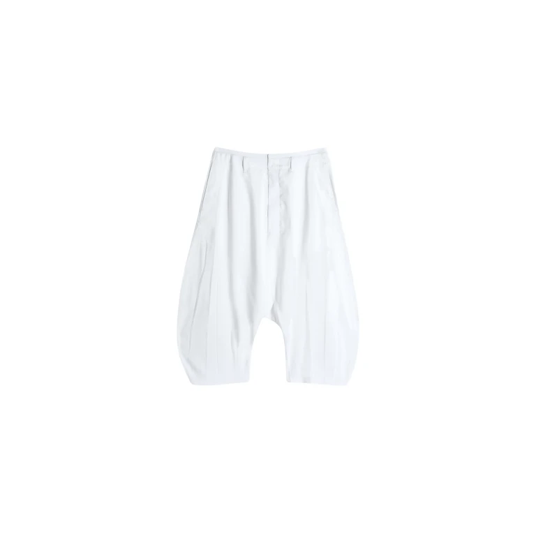 Lemaire Creased Dropped Crotch Bermudas in Poly Viscose Twill - Shorts - Parisian Minimalist Luxury at Luxury Shoes 