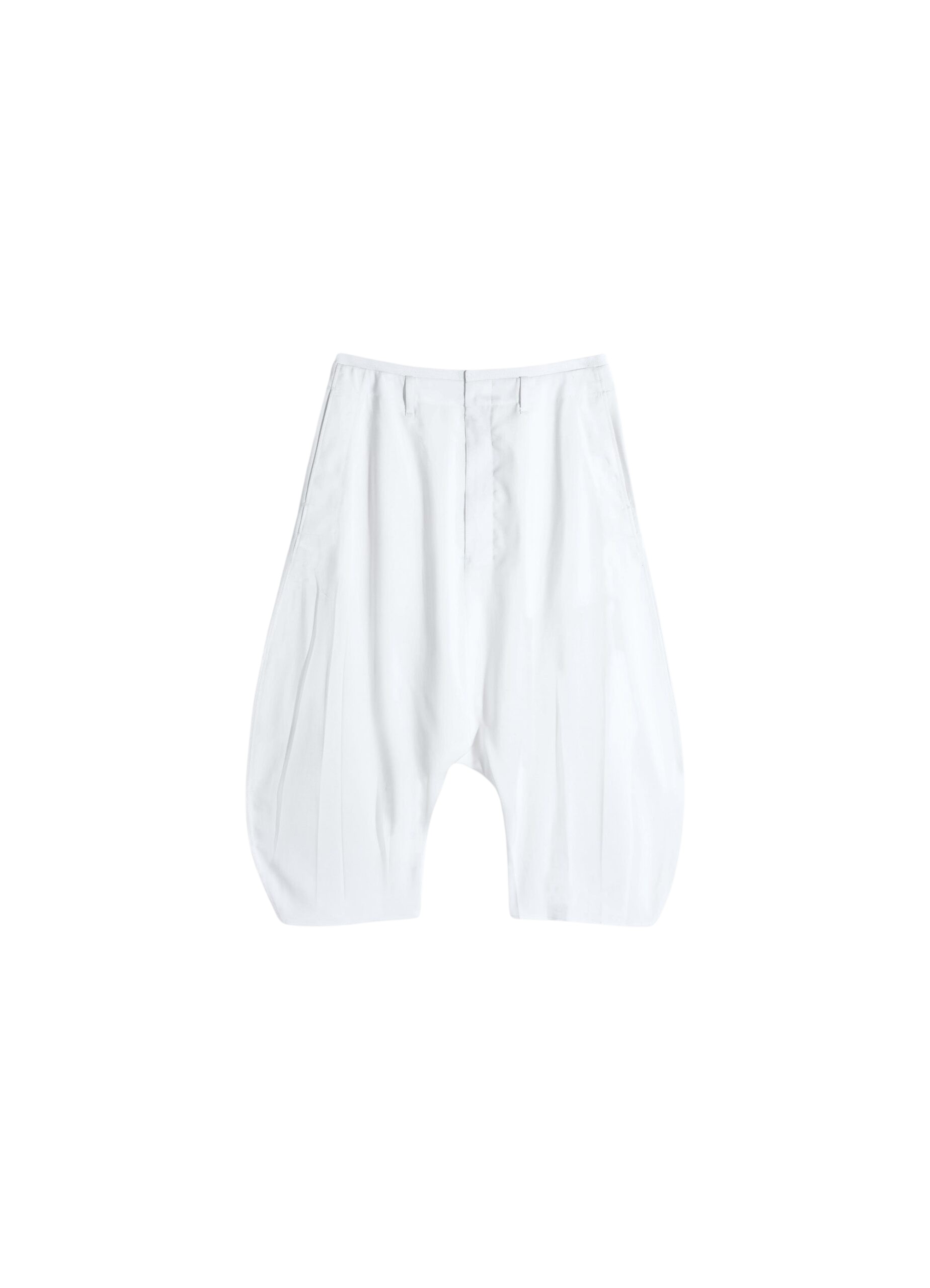 Lemaire Creased Dropped Crotch Bermudas in Poly Viscose Twill - Shorts - Parisian Minimalist Luxury at Luxury Shoes 