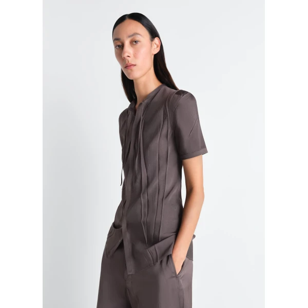 Lemaire Creased Fitted Shirt in Poly Viscose Twill, view 2