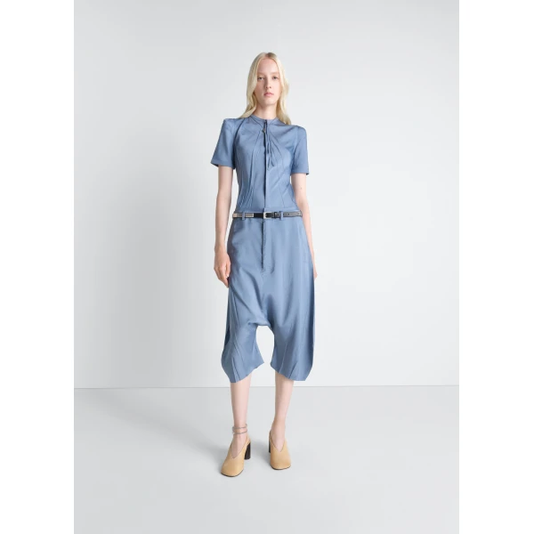 Lemaire Creased Fitted Shirt in Poly Viscose Twill - Tops - Parisian Minimalist Luxury at Luxury Shoes 