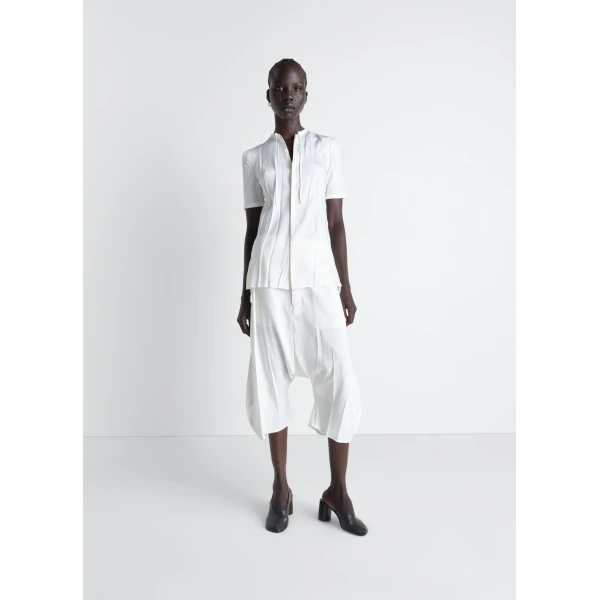 Lemaire Creased Fitted Shirt in Poly Viscose Twill - Tops - Parisian Minimalist Luxury at Luxury Shoes 