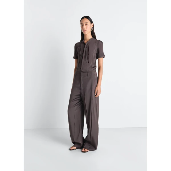 Lemaire Creased Fitted Shirt in Poly Viscose Twill, view 3