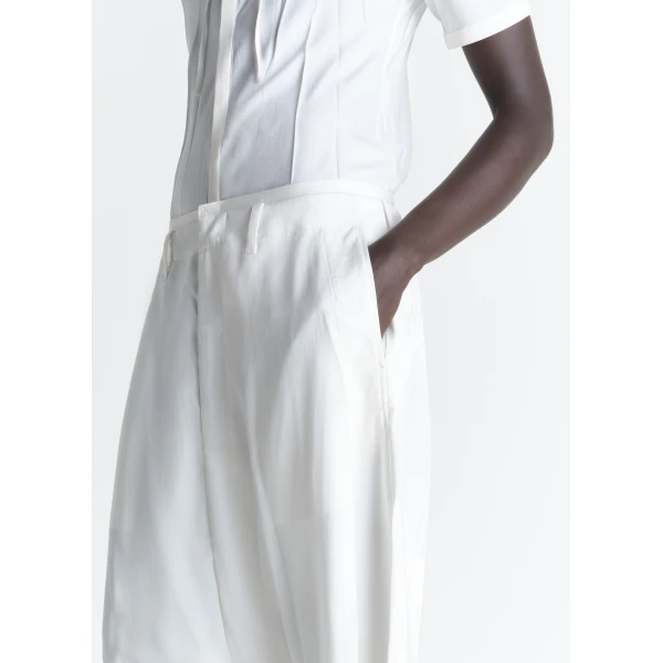 Lemaire Creased Fitted Shirt in Poly Viscose Twill - Tops - Parisian Minimalist Luxury at Luxury Shoes 