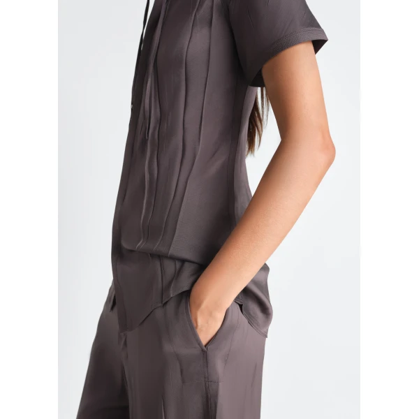 Lemaire Creased Fitted Shirt in Poly Viscose Twill, view 4