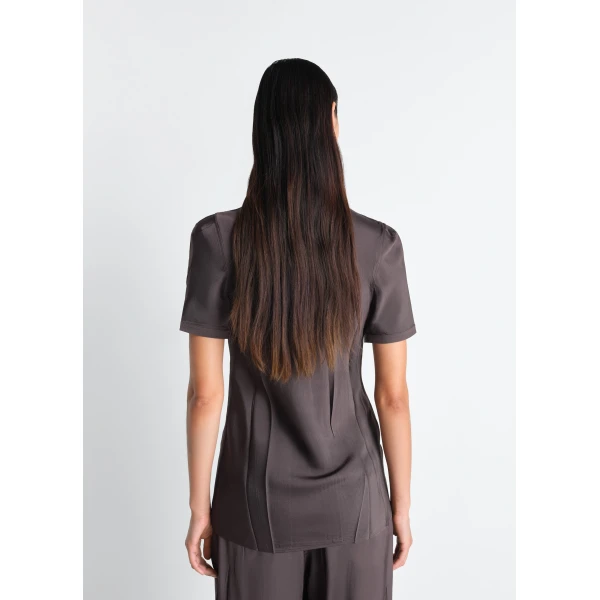 Lemaire Creased Fitted Shirt in Poly Viscose Twill, view 5