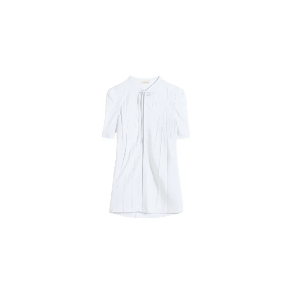 Lemaire Creased Fitted Shirt in Poly Viscose Twill - Tops - Parisian Minimalist Luxury at Luxury Shoes 