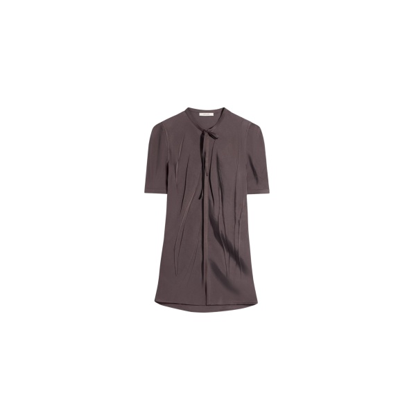 Lemaire Creased Fitted Shirt in Poly Viscose Twill - Tops - Parisian Minimalist Luxury at Luxury Shoes 