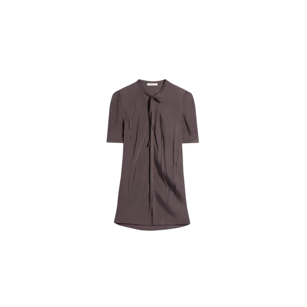 Lemaire Creased Fitted Shirt in Poly Viscose Twill - Tops - Parisian Minimalist Luxury at Luxury Shoes 