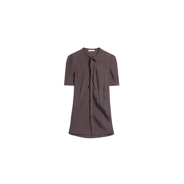 Lemaire Creased Fitted Shirt in Poly Viscose Twill - Tops - Parisian Minimalist Luxury at Luxury Shoes 