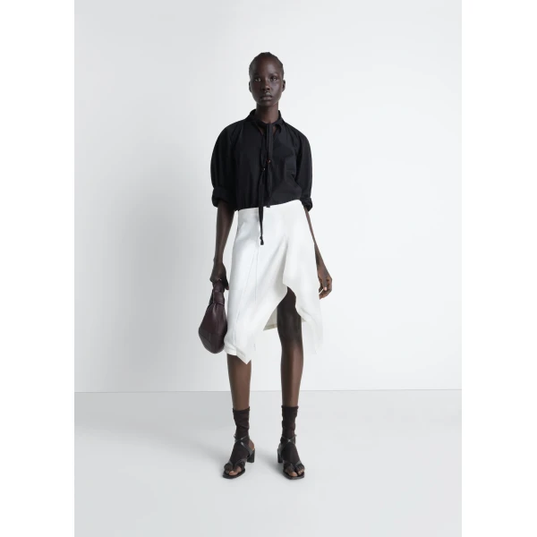 Lemaire Creased Foulard Skirt in Poly Viscose Twill - Skirts - Parisian Minimalist Luxury at Luxury Shoes 
