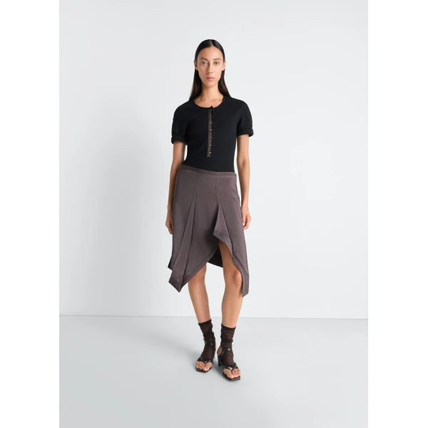 Lemaire Creased Foulard Skirt in Poly Viscose Twill - Skirts - Parisian Minimalist Luxury at Luxury Shoes 