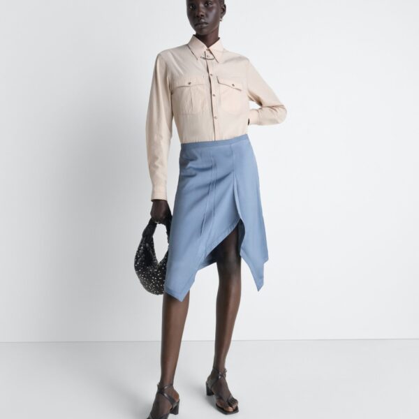 Lemaire Creased Foulard Skirt in Poly Viscose Twill, view 2