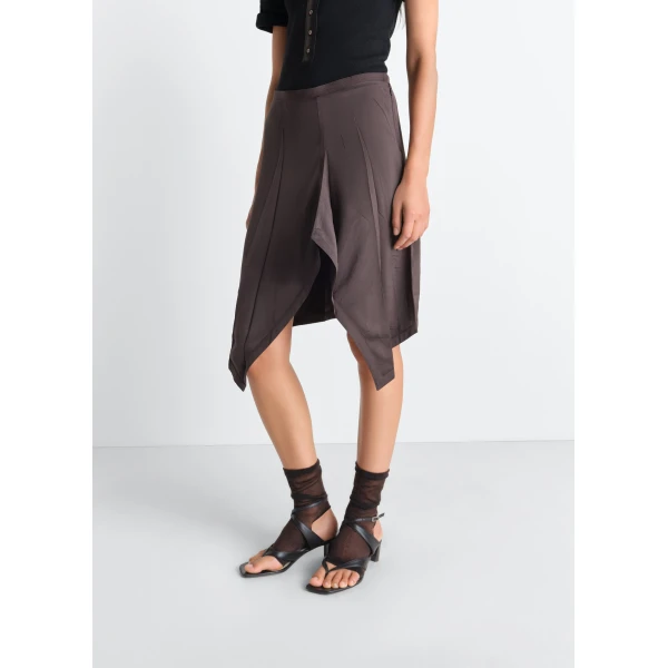 Lemaire Creased Foulard Skirt in Poly Viscose Twill - Skirts - Parisian Minimalist Luxury at Luxury Shoes 