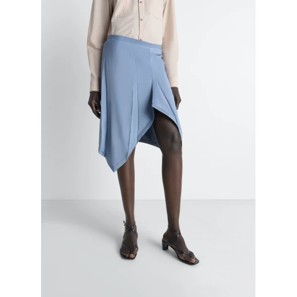 Lemaire Creased Foulard Skirt in Poly Viscose Twill - Skirts - Parisian Minimalist Luxury at Luxury Shoes 