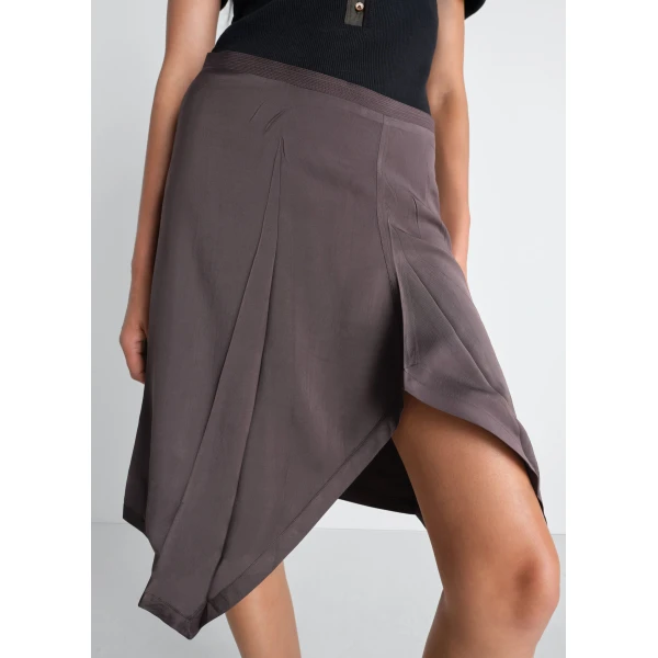 Lemaire Creased Foulard Skirt in Poly Viscose Twill - Skirts - Parisian Minimalist Luxury at Luxury Shoes 