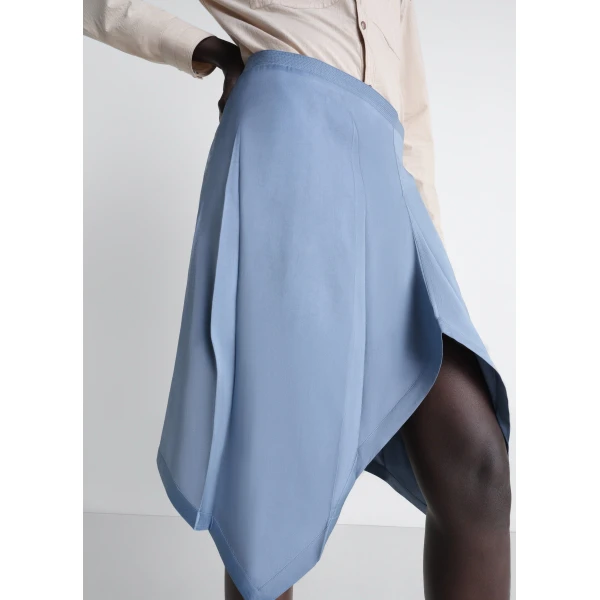 Lemaire Creased Foulard Skirt in Poly Viscose Twill - Skirts - Parisian Minimalist Luxury at Luxury Shoes 