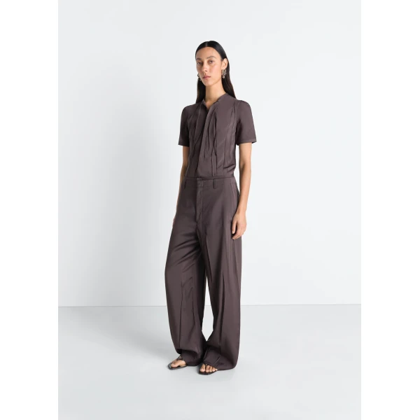 Lemaire Creased Soft Pants in Poly Viscose Twill - Pants - Parisian Minimalist Luxury at Luxury Shoes 