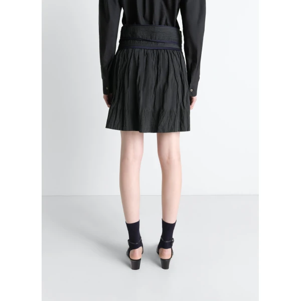 Lemaire Crinkled Wrap Skirt in Crinkled Cotton Metal - Skirts - Parisian Minimalist Luxury at Luxury Shoes 
