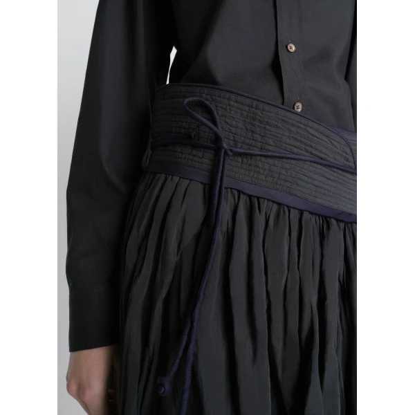 Lemaire Crinkled Wrap Skirt in Crinkled Cotton Metal - Skirts - Parisian Minimalist Luxury at Luxury Shoes 