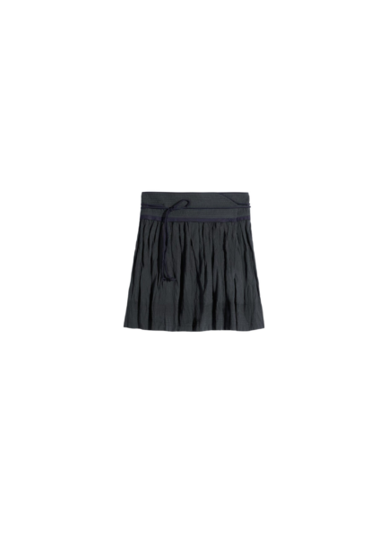 Lemaire Crinkled Wrap Skirt in Crinkled Cotton Metal - Skirts - Parisian Minimalist Luxury at Luxury Shoes 