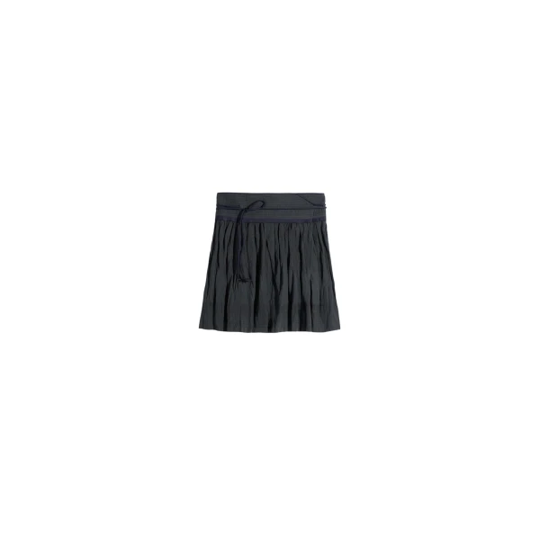 Lemaire Crinkled Wrap Skirt in Crinkled Cotton Metal - Skirts - Parisian Minimalist Luxury at Luxury Shoes 