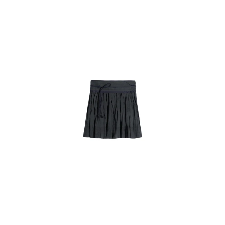 Lemaire Crinkled Wrap Skirt in Crinkled Cotton Metal - Skirts - Parisian Minimalist Luxury at Luxury Shoes 