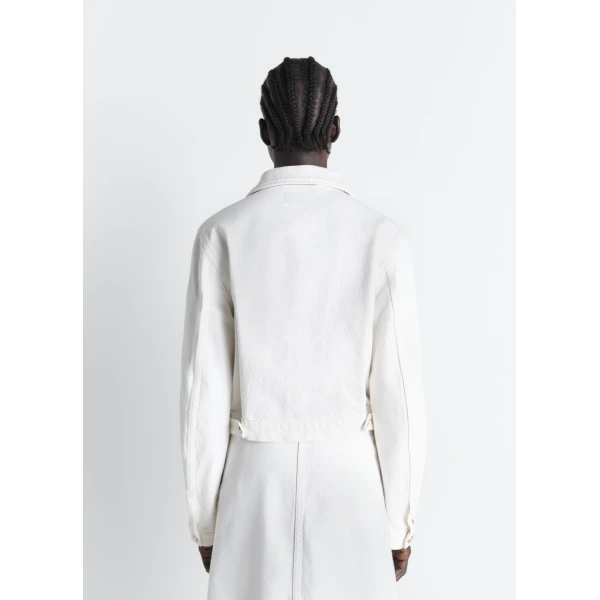 Lemaire Cropped Blouson in Denim - Jackets - Parisian Minimalist Luxury at Luxury Shoes 