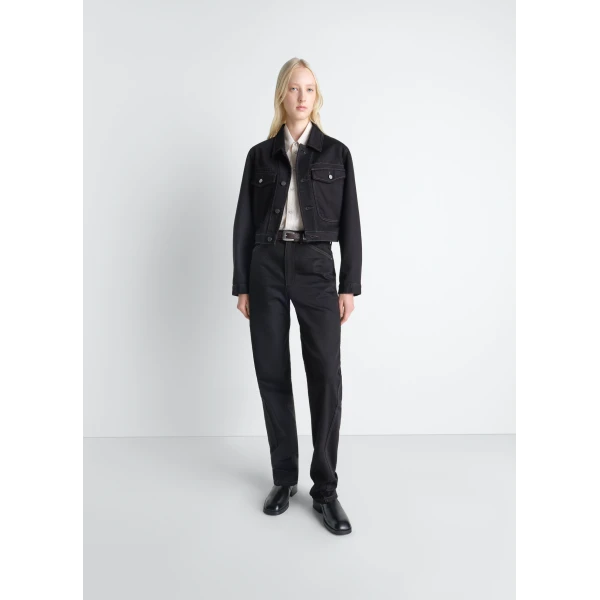 Lemaire Cropped Blouson in Denim - Jackets - Parisian Minimalist Luxury at Luxury Shoes 