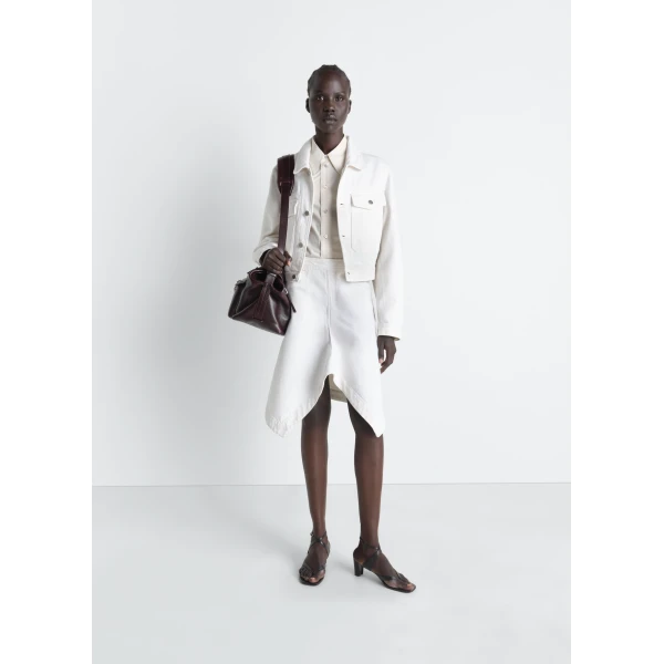 Lemaire Cropped Blouson in Denim - Jackets - Parisian Minimalist Luxury at Luxury Shoes 