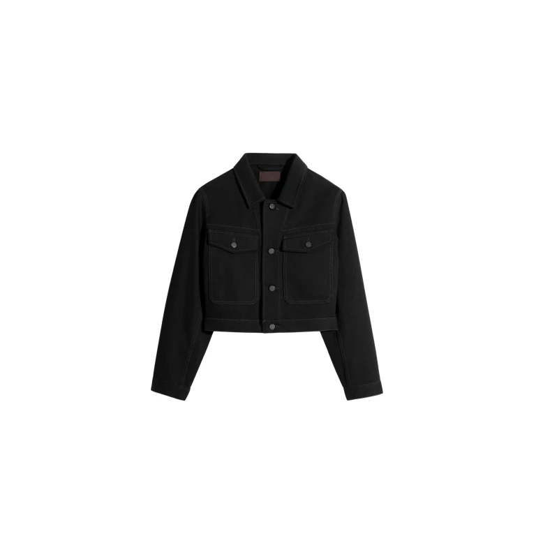 Lemaire Cropped Blouson in Denim - Jackets - Parisian Minimalist Luxury at Luxury Shoes 