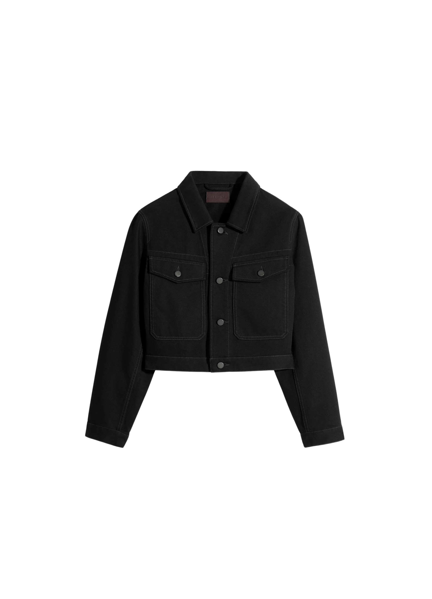 Lemaire Cropped Blouson in Denim - Jackets - Parisian Minimalist Luxury at Luxury Shoes 