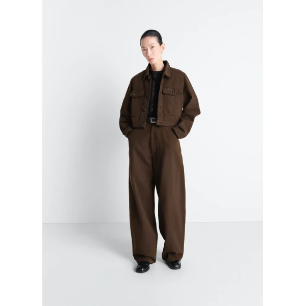 Lemaire Cropped Blouson in Dyed Heavy Broken Twill - Jackets - Parisian Minimalist Luxury at Luxury Shoes 