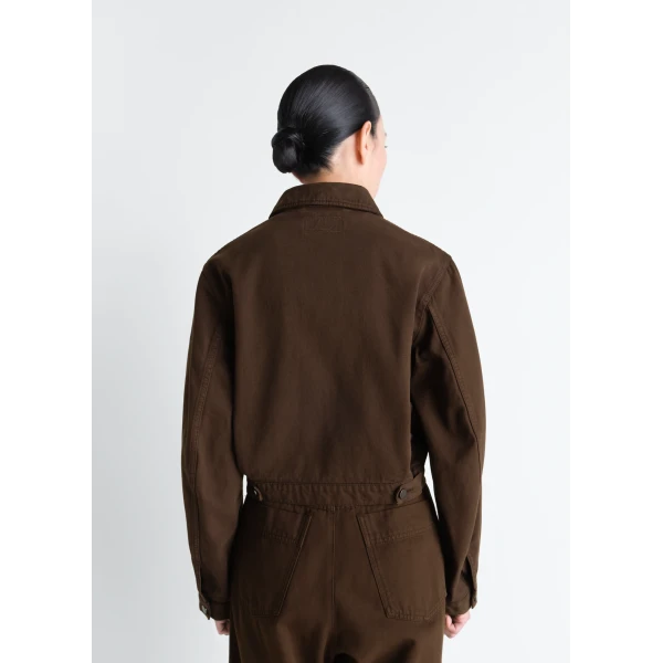 Lemaire Cropped Blouson in Dyed Heavy Broken Twill - Jackets - Parisian Minimalist Luxury at Luxury Shoes 