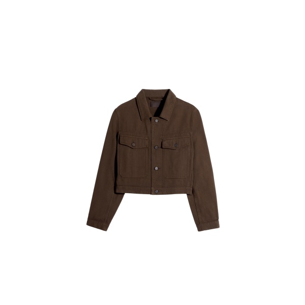 Lemaire Cropped Blouson in Dyed Heavy Broken Twill - Jackets - Parisian Minimalist Luxury at Luxury Shoes 