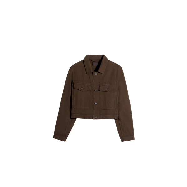 Lemaire Cropped Blouson in Dyed Heavy Broken Twill - Jackets - Parisian Minimalist Luxury at Luxury Shoes 