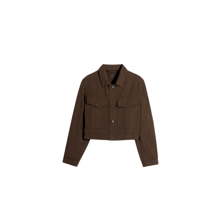 Lemaire Cropped Blouson in Dyed Heavy Broken Twill - Jackets - Parisian Minimalist Luxury at Luxury Shoes 