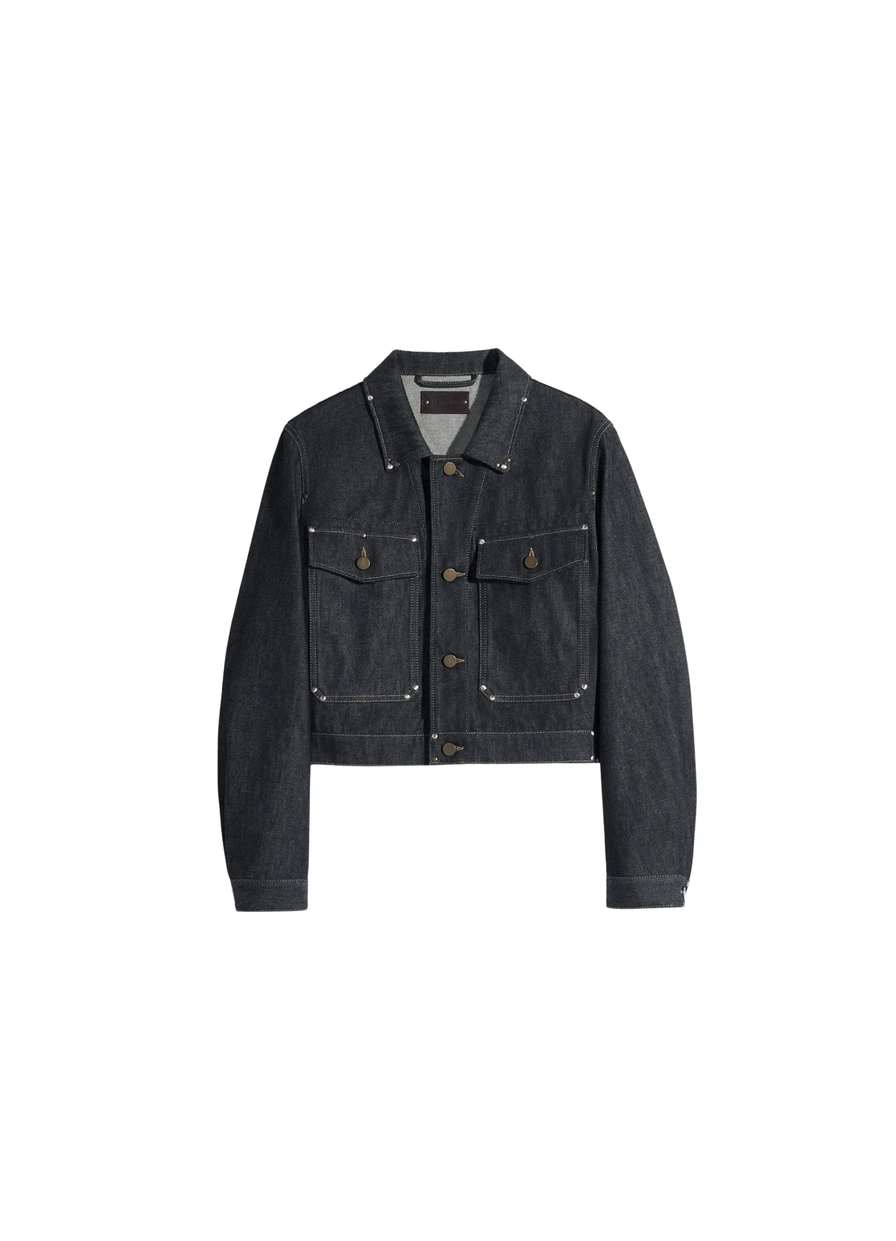 Lemaire-Cropped-Blouson-with-Studs-in-Denim-coveti37410_nobg Lemaire Cropped Blouson with Studs in Denim - Jackets - Parisian Minimalist Luxury at Luxury Shoes