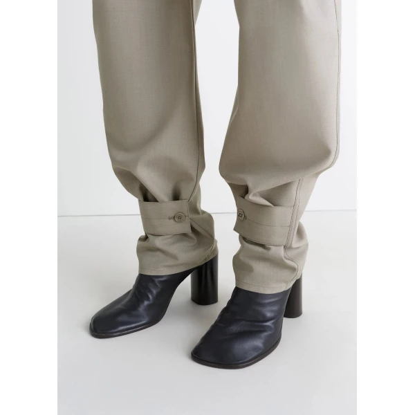 Lemaire Curved Tailored Pants in Polywool - Pants - Parisian Minimalist Luxury at Luxury Shoes 