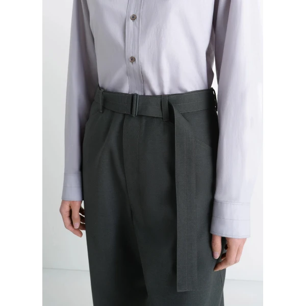 Lemaire Curved Tailored Pants in Polywool - Pants - Parisian Minimalist Luxury at Luxury Shoes 