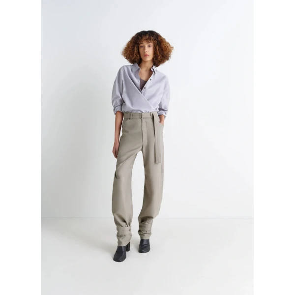 Lemaire Curved Tailored Pants in Polywool - Pants - Parisian Minimalist Luxury at Luxury Shoes 