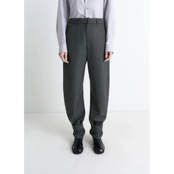 Lemaire Curved Tailored Pants in Polywool - Pants - Parisian Minimalist Luxury at Luxury Shoes 
